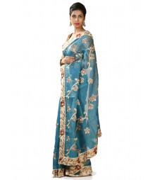 Blue & Golden Hand Zari Exclusive Cotton Silk Saree MDL-S-SR1-015